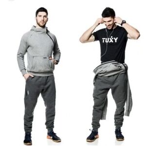 Tuxy BLUE hooded sweats onesie 5